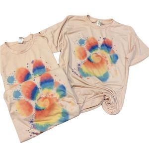 Tie Dye Paw Print‎ T Shirt